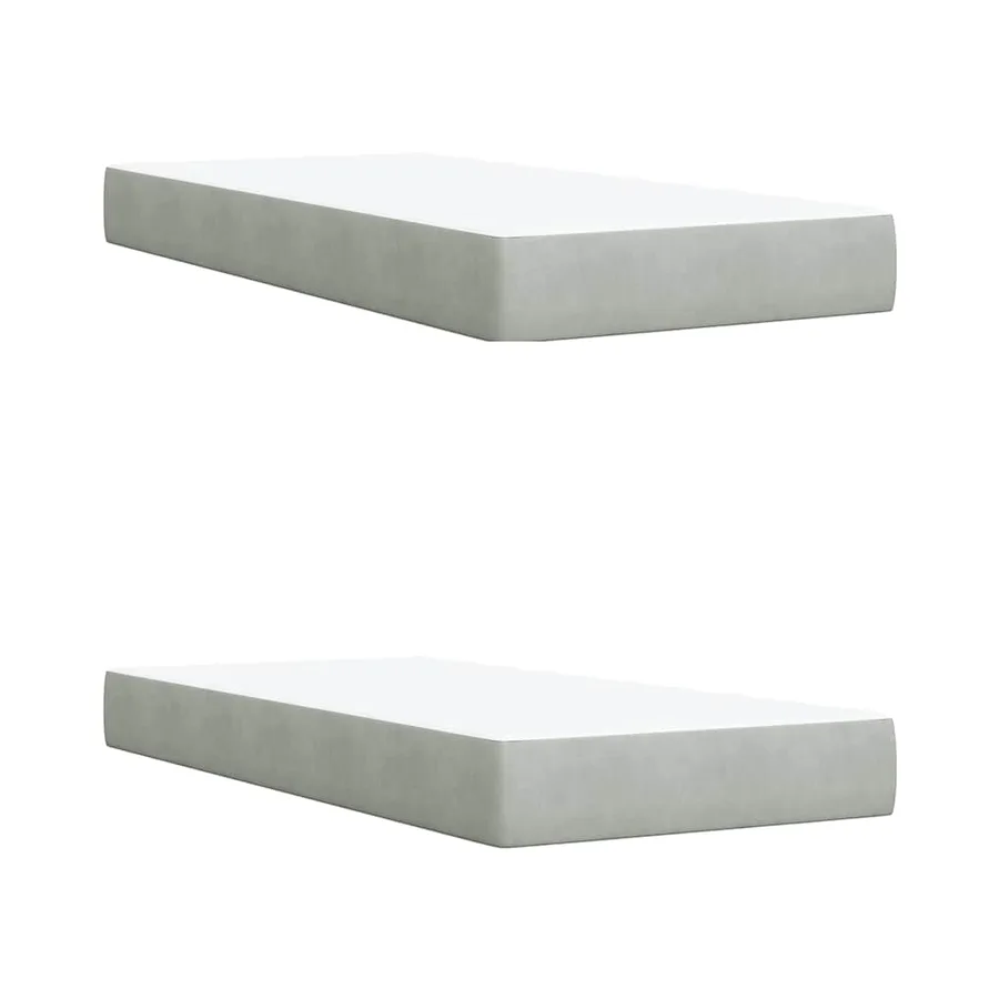 Sommier à lattes de lit et matelas Gris clair 200x200cm Velours - 11