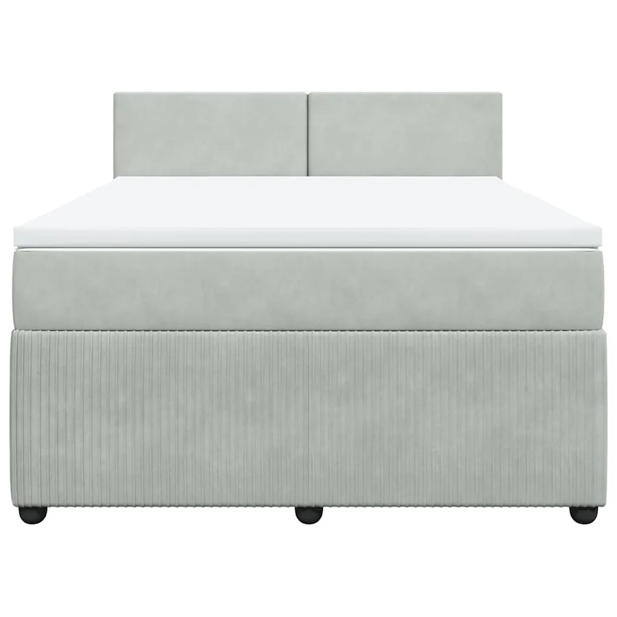 Sommier à lattes de lit et matelas Gris clair 140x200cm Velours - 4