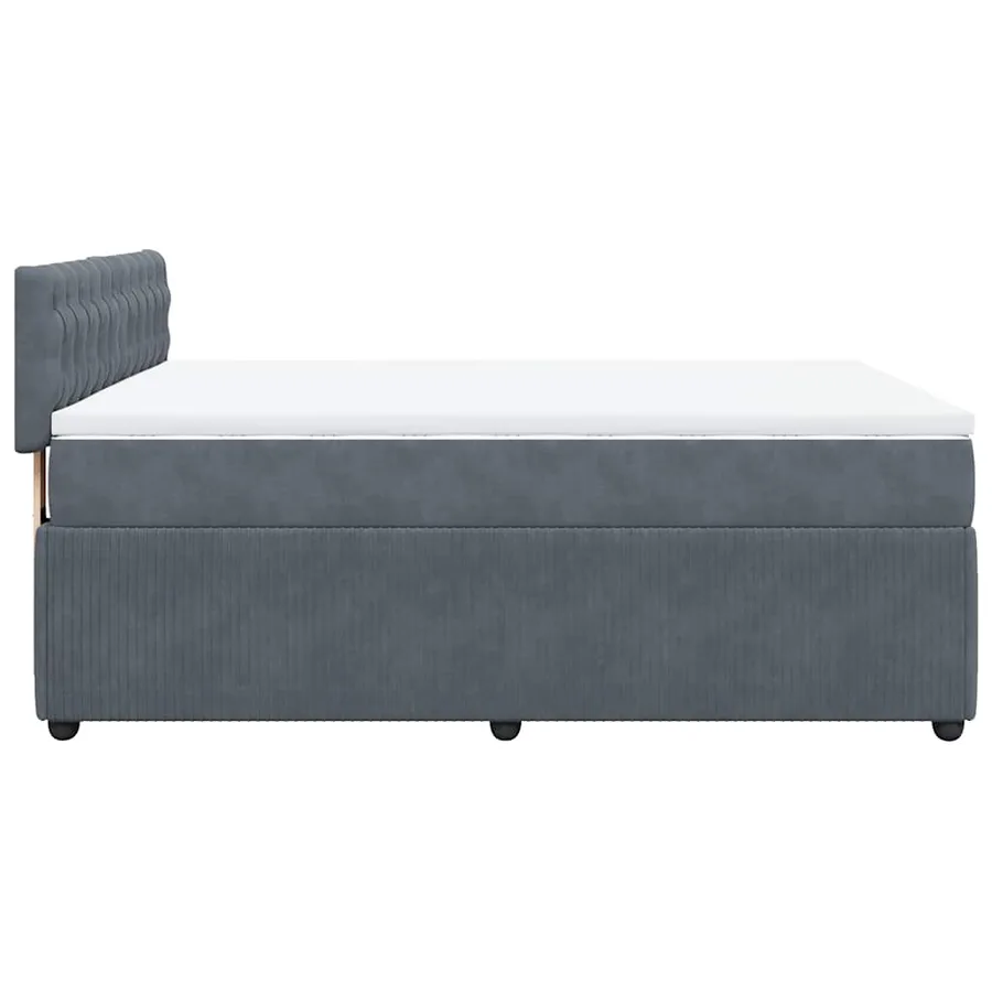 Sommier à lattes de lit et matelas Gris foncé 140x200cm Velours - 7