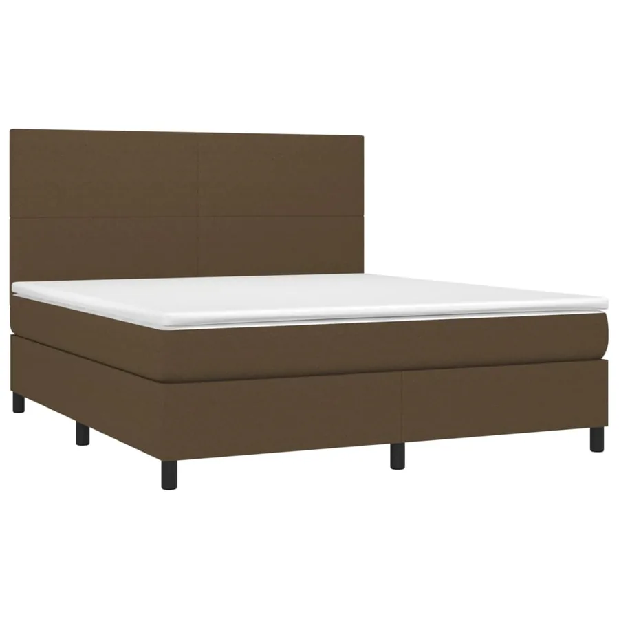 Sommier à lattes de lit matelas et LED Marron foncé 180x200 cm - 3