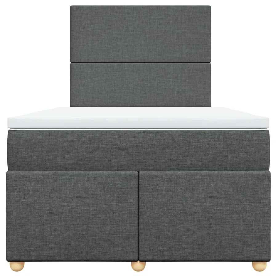 Sommier à lattes de lit avec matelas Gris foncé 120x200cm Tissu - 4