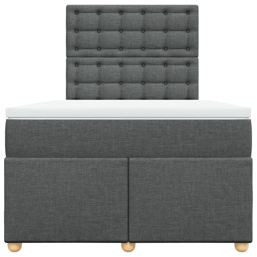 Sommier à lattes de lit avec matelas Gris foncé 120x200cm Tissu - 4