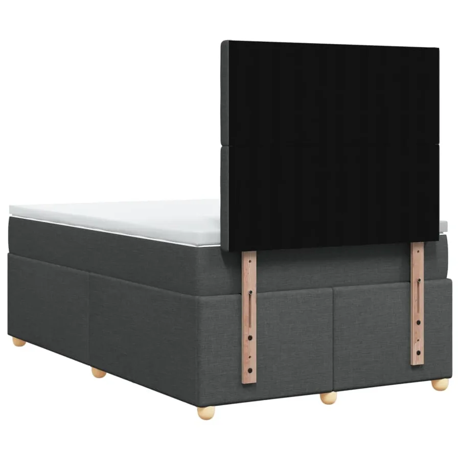 Sommier à lattes de lit avec matelas Gris foncé 120x200cm Tissu - 6