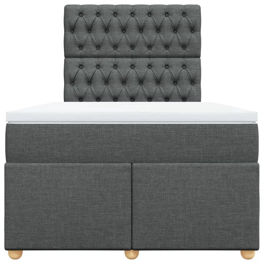 Sommier à lattes de lit avec matelas Gris foncé 120x200cm Tissu - 4