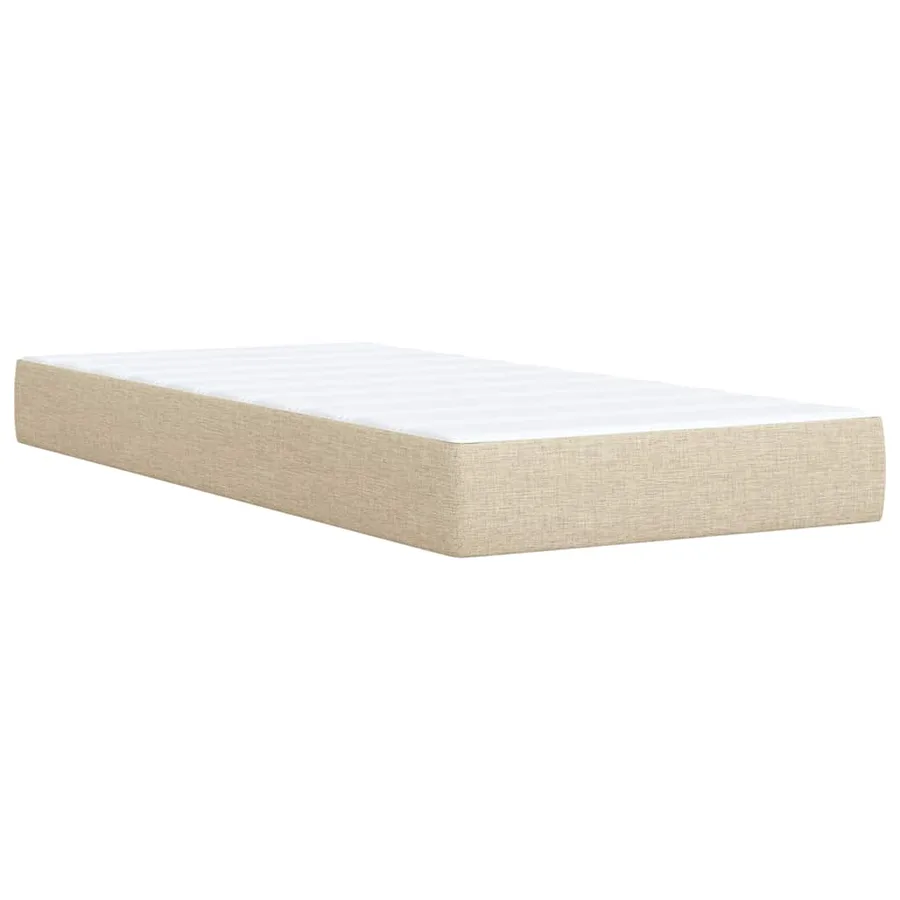 Sommier à lattes de lit et matelas Crème 90x190 cm Tissu - 10