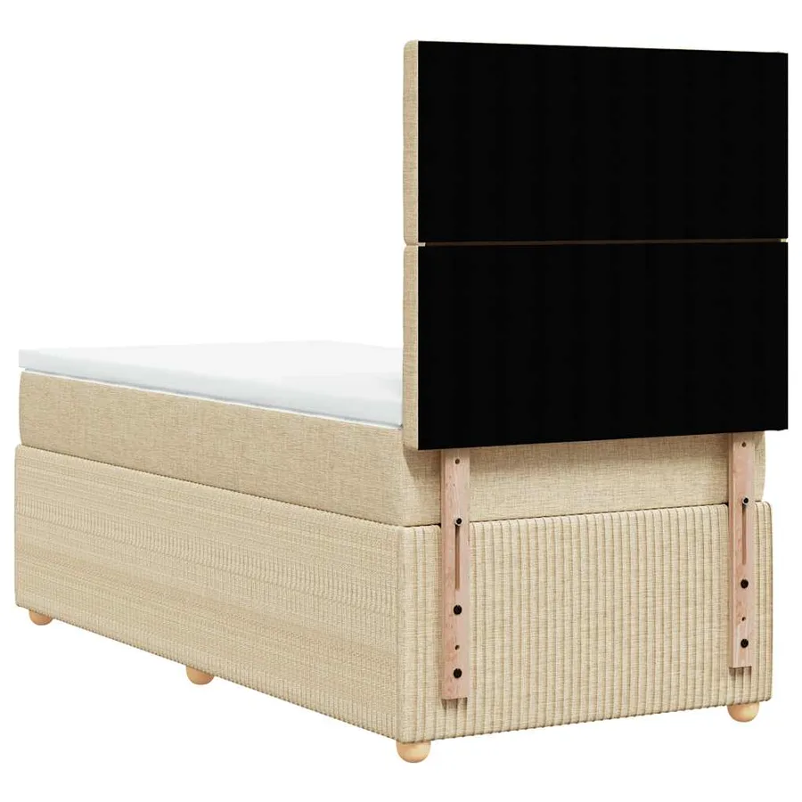 Sommier à lattes de lit et matelas Crème 90x190 cm Tissu - 6