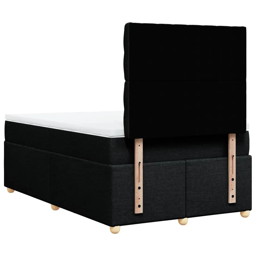 Sommier à lattes de lit avec matelas noir 120x190 cm tissu - 8