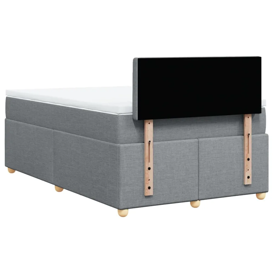 Sommier à lattes de lit et matelas gris clair 120x190 cm tissu - 8