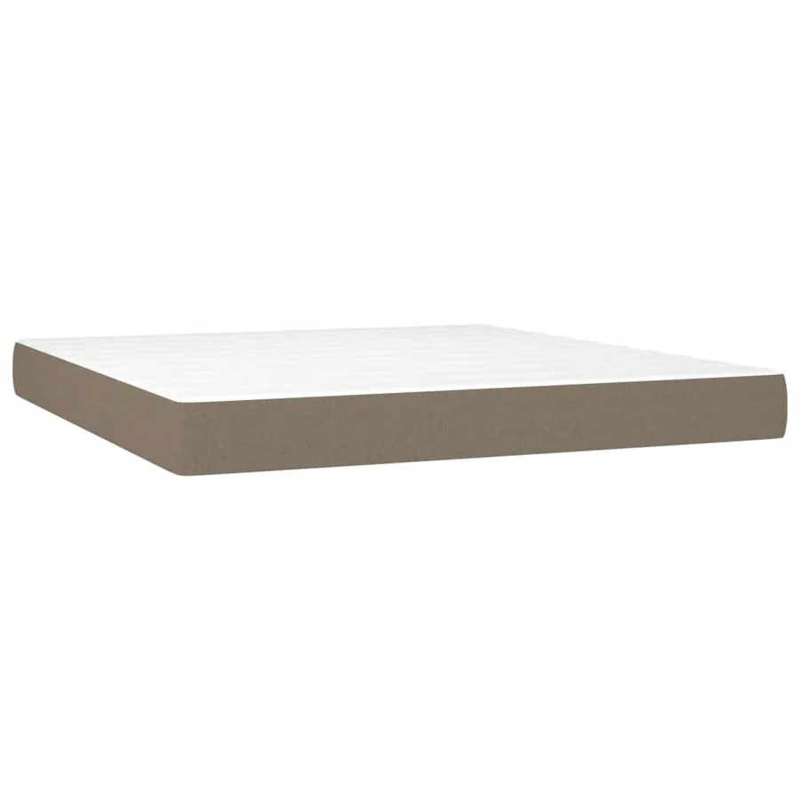 Sommier à lattes de lit et matelas et LED Taupe 160x200cm Tissu - 6
