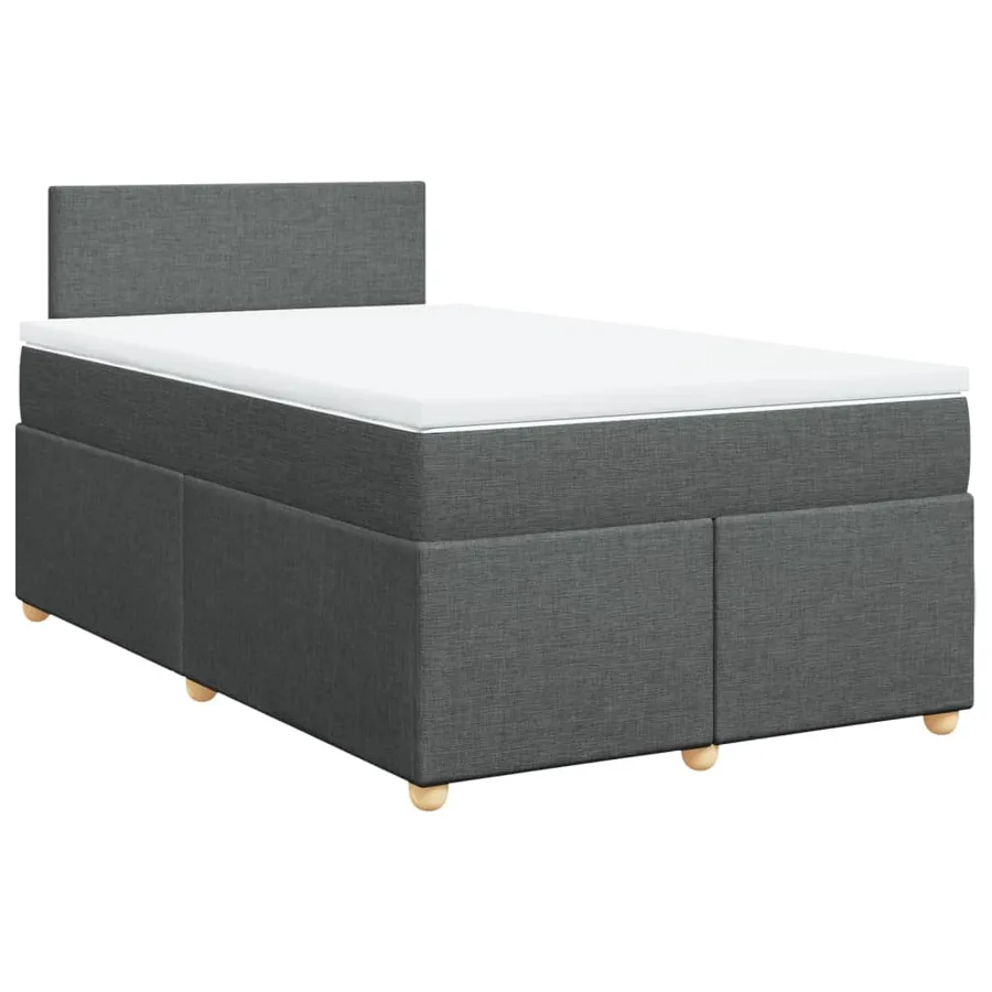 Sommier à lattes de lit avec matelas gris foncé 120x190cm tissu - 2