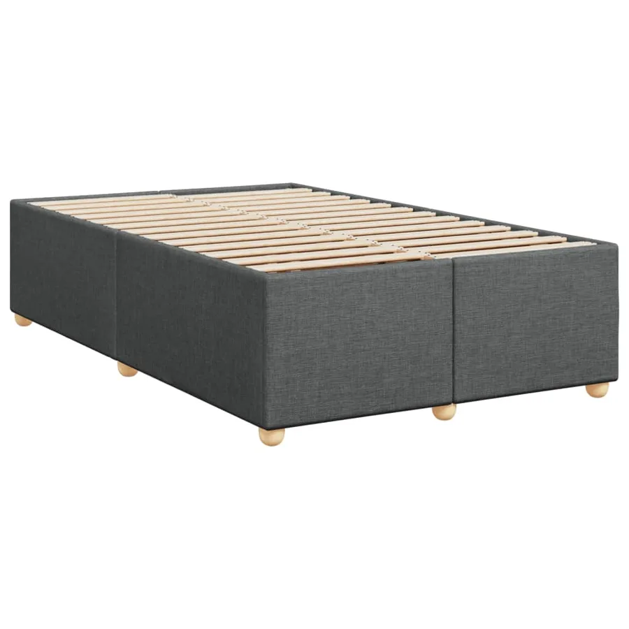 Sommier à lattes de lit avec matelas gris foncé 120x190cm tissu - 7