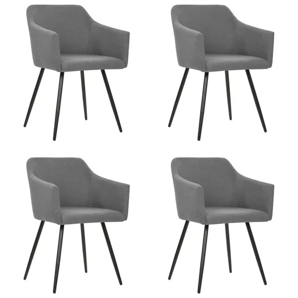 Chaises à manger lot de 4 gris clair tissu