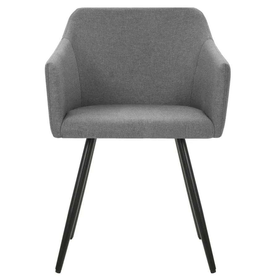 Chaises à manger lot de 4 gris clair tissu - 3