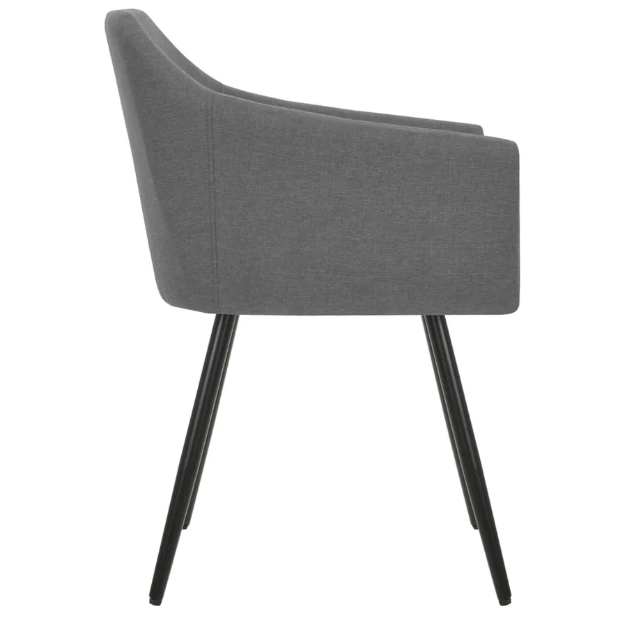 Chaises à manger lot de 4 gris clair tissu - 4