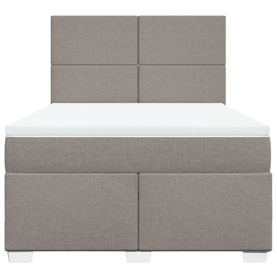 Sommier à lattes de lit avec matelas Taupe 140x200 cm Tissu - 4