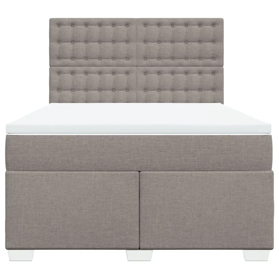 Sommier à lattes de lit avec matelas Taupe 140x200 cm Tissu - 4