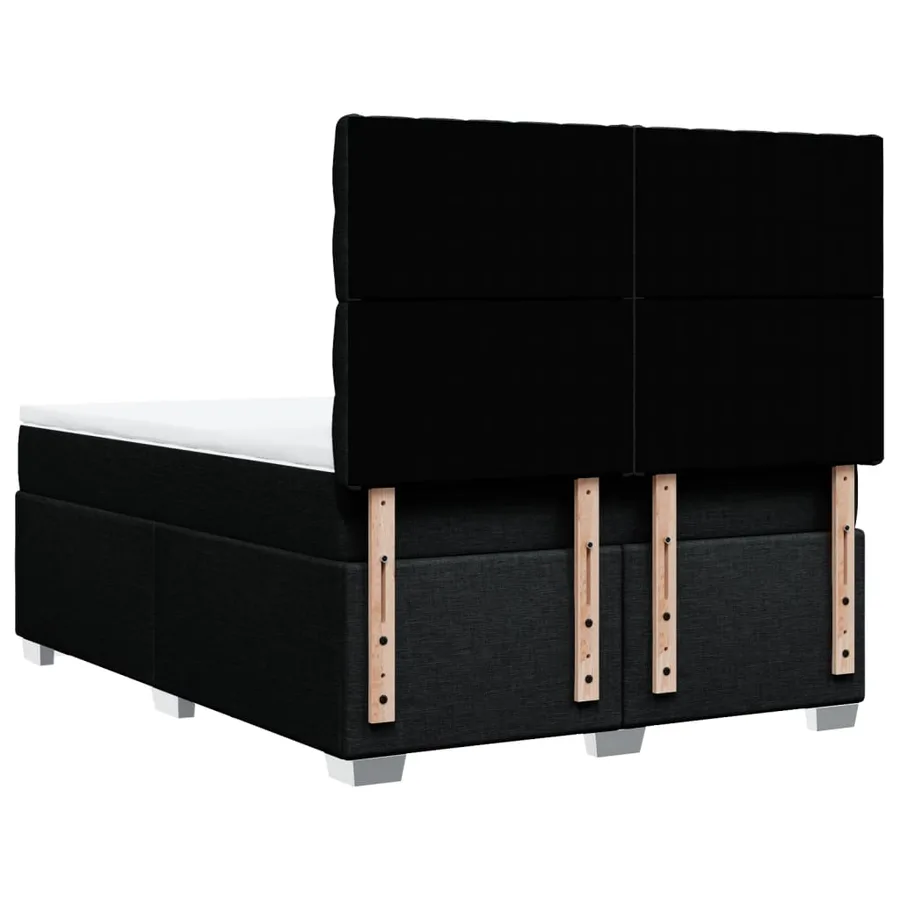 Sommier à lattes de lit avec matelas Noir 140x200 cm Tissu - 12