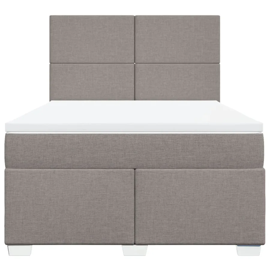 Sommier à lattes de lit avec matelas Taupe 140x200 cm Tissu - 6