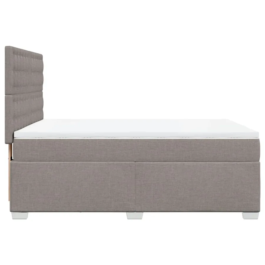 Sommier à lattes de lit avec matelas Taupe 140x200 cm Tissu - 11