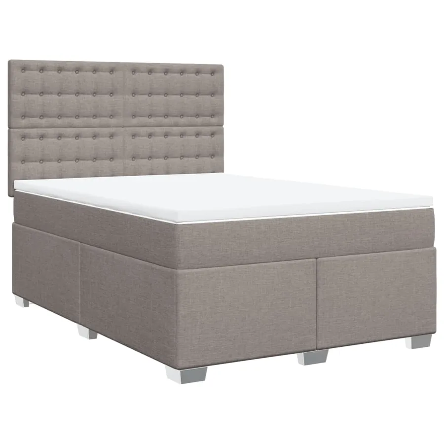 Sommier à lattes de lit avec matelas Taupe 140x200 cm Tissu - 3
