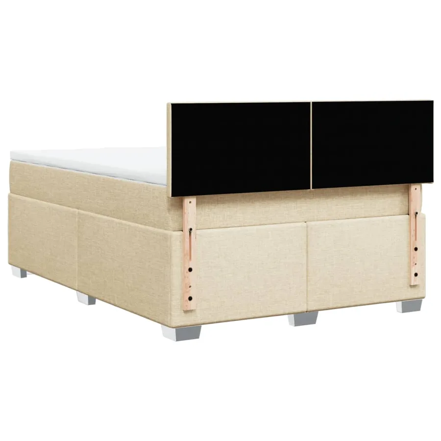Sommier à lattes de lit avec matelas Crème 140x200 cm Tissu - 6