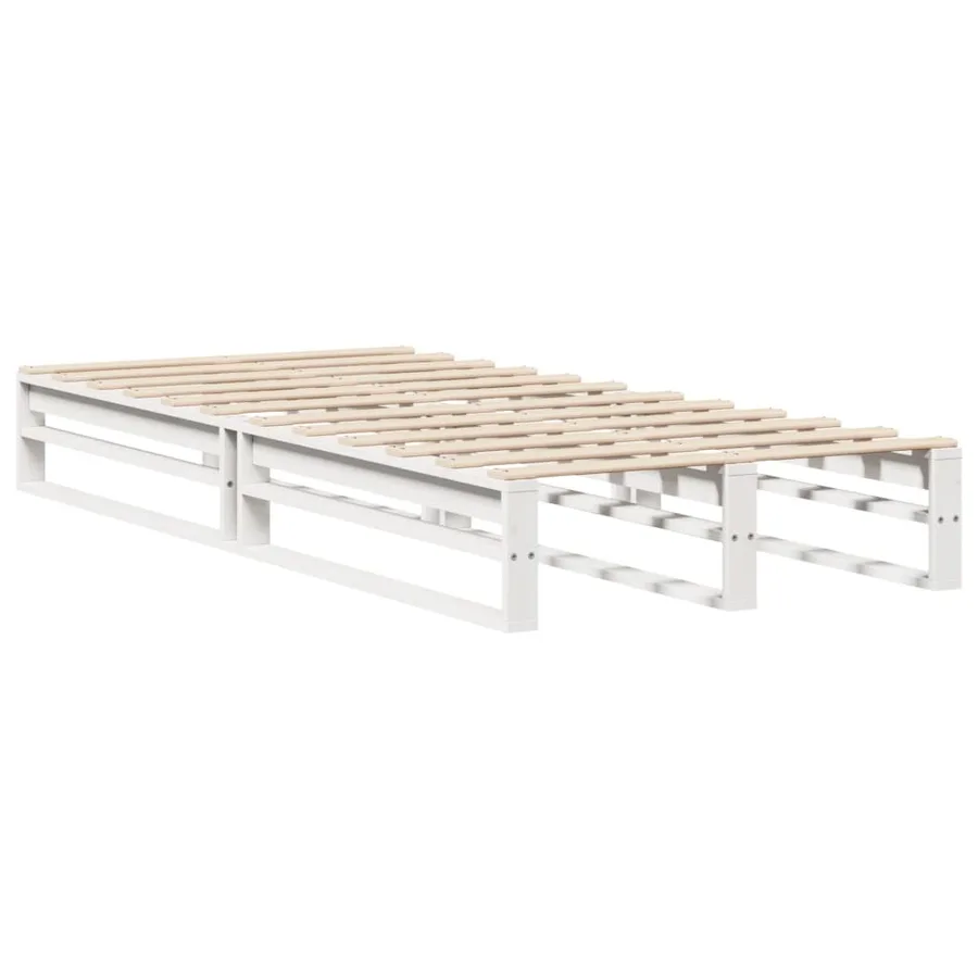 Cadre de lit sans matelas blanc 90x190 cm bois de pin massif - 6