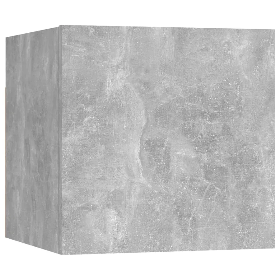 Meuble TV mural Gris béton Bois d'ingénierie - 6