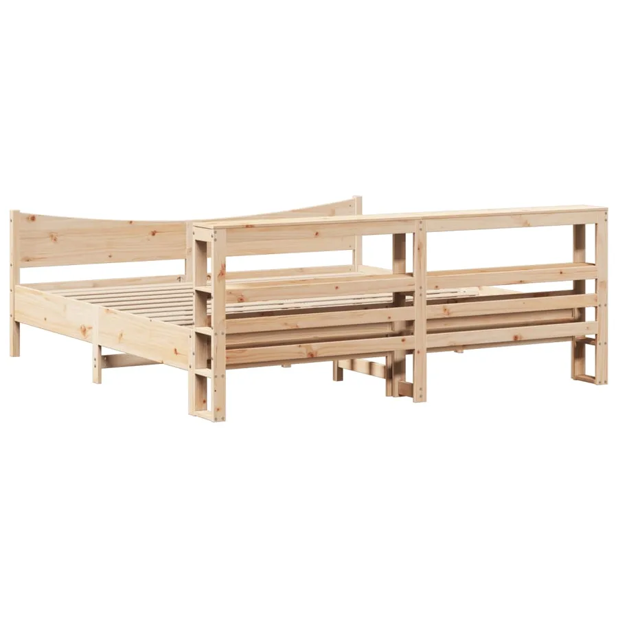 Cadre de lit avec tête de lit 200x200 cm Bois de pin massif - 8