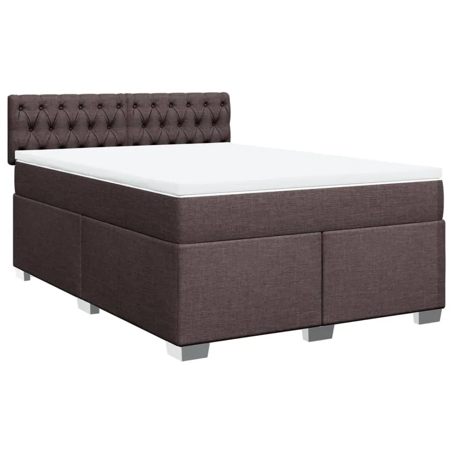 Sommier à lattes de lit avec matelas Marron foncé 140x200 cm - 3