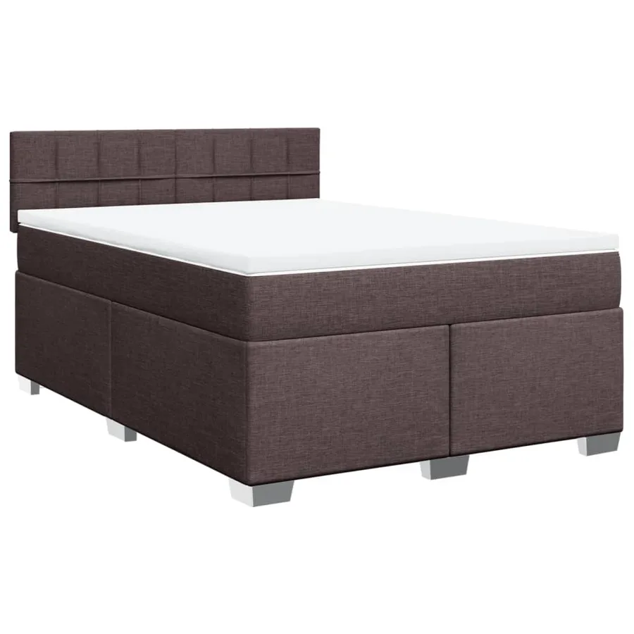 Sommier à lattes de lit avec matelas Marron foncé 140x200 cm - 3