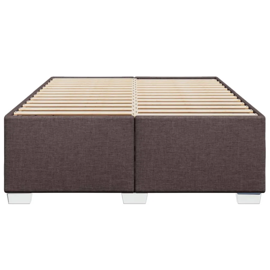 Cadre de lit sans matelas marron foncé 140x200 cm tissu - 4