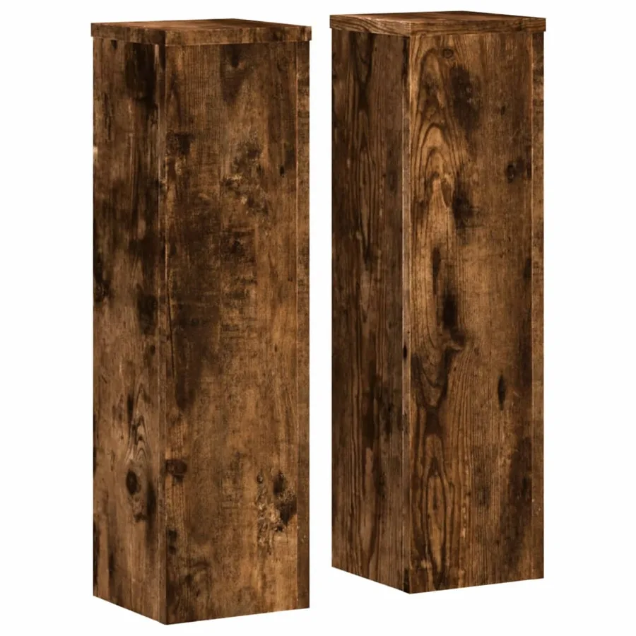 Supports pour plantes 2 pcs chêne fumé bois d'ingénierie - 2