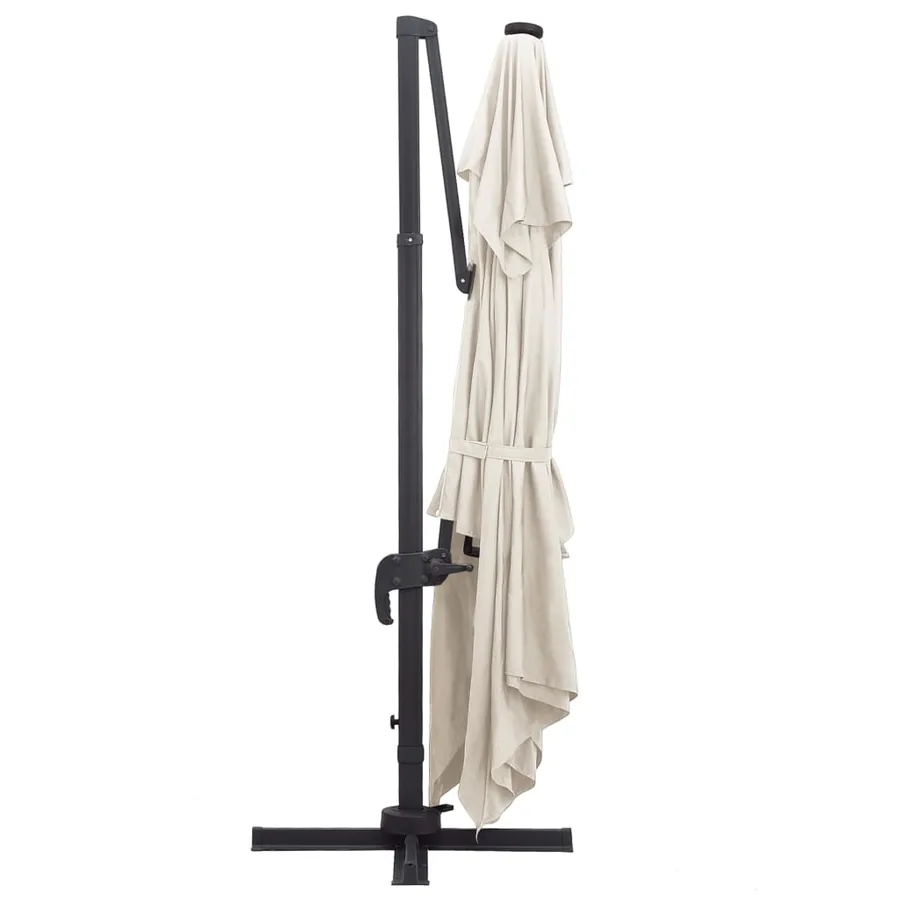 Parasol de jardin en porte-à-faux lumières LED mât en aluminium - 5