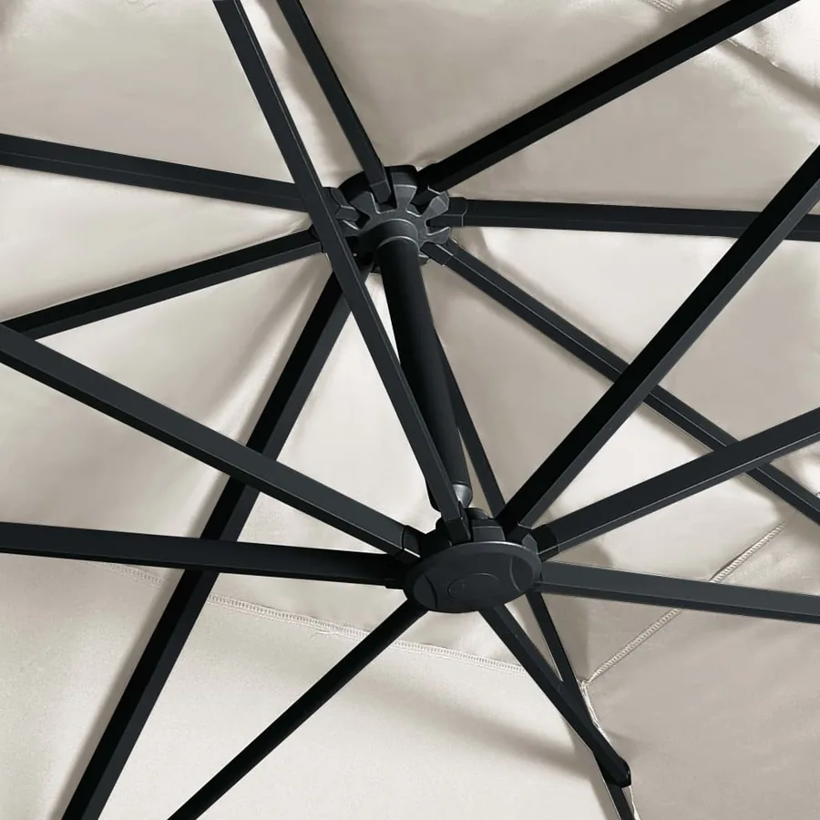 Parasol de jardin en porte-à-faux lumières LED mât en aluminium - 6