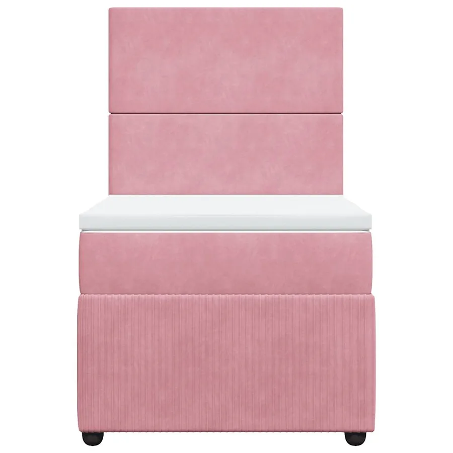 Sommier à lattes de lit avec matelas Rose 100x200 cm Velours - 4