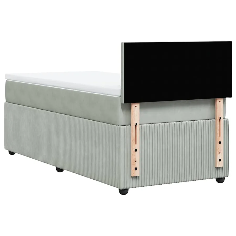 Sommier à lattes de lit et matelas Gris clair 90x190 cm Velours - 10