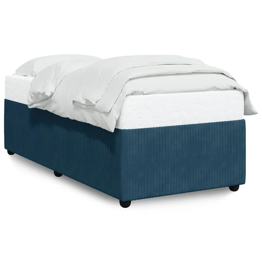 Cadre de lit sans matelas bleu 100x200 cm velours - 2