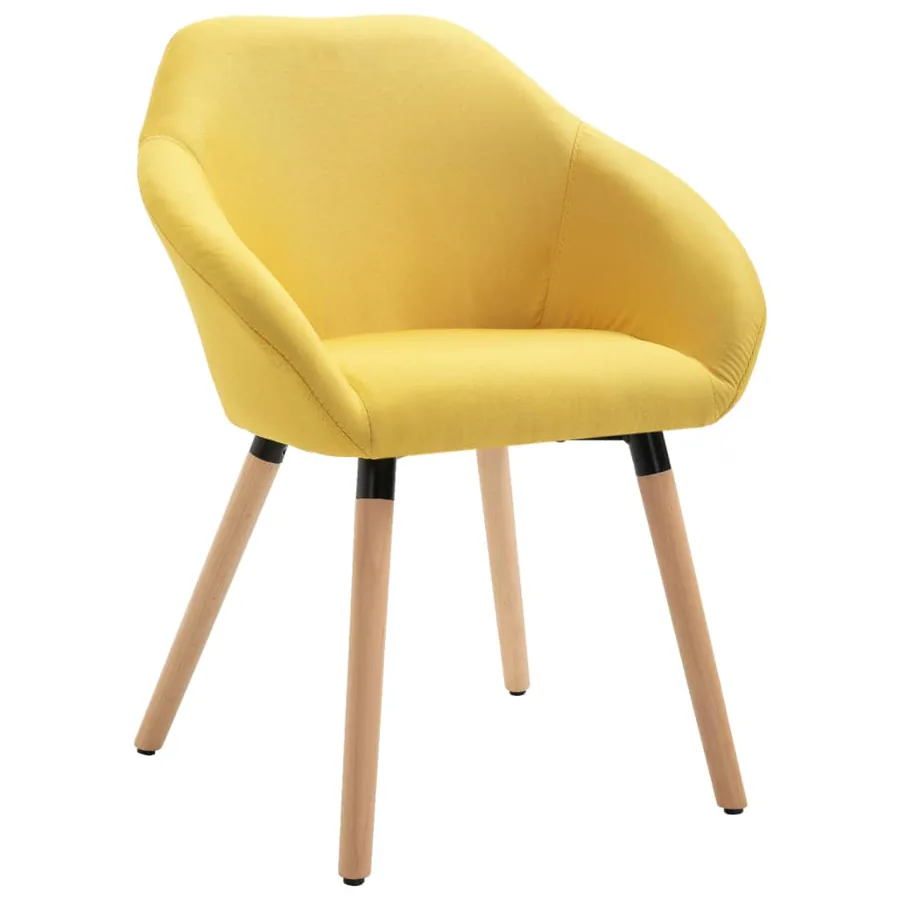 Chaises à manger lot de 6 jaune tissu - 3