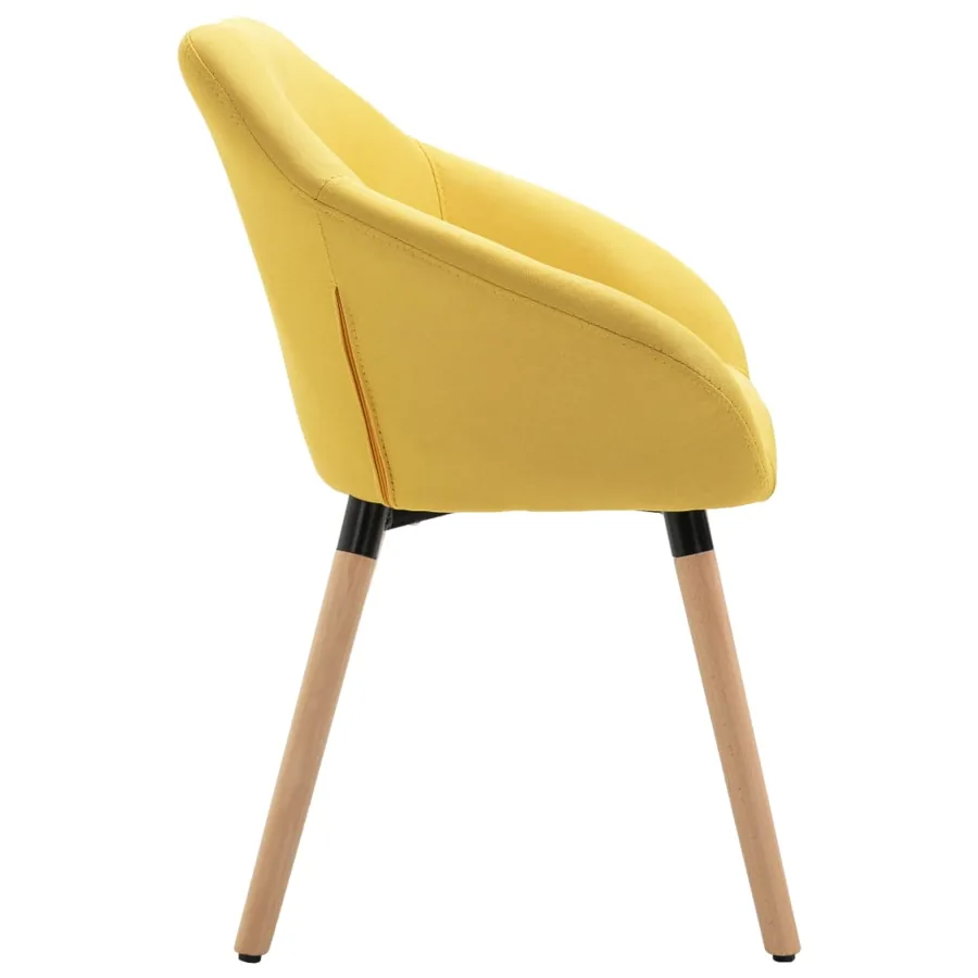 Chaises à manger lot de 6 jaune tissu - 5