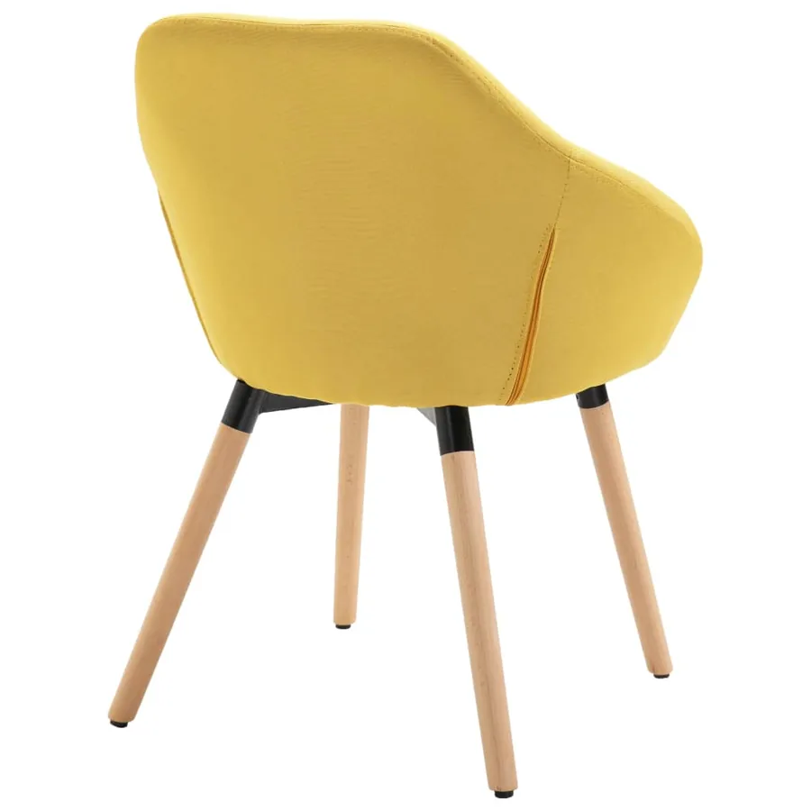 Chaises à manger lot de 6 jaune tissu - 6