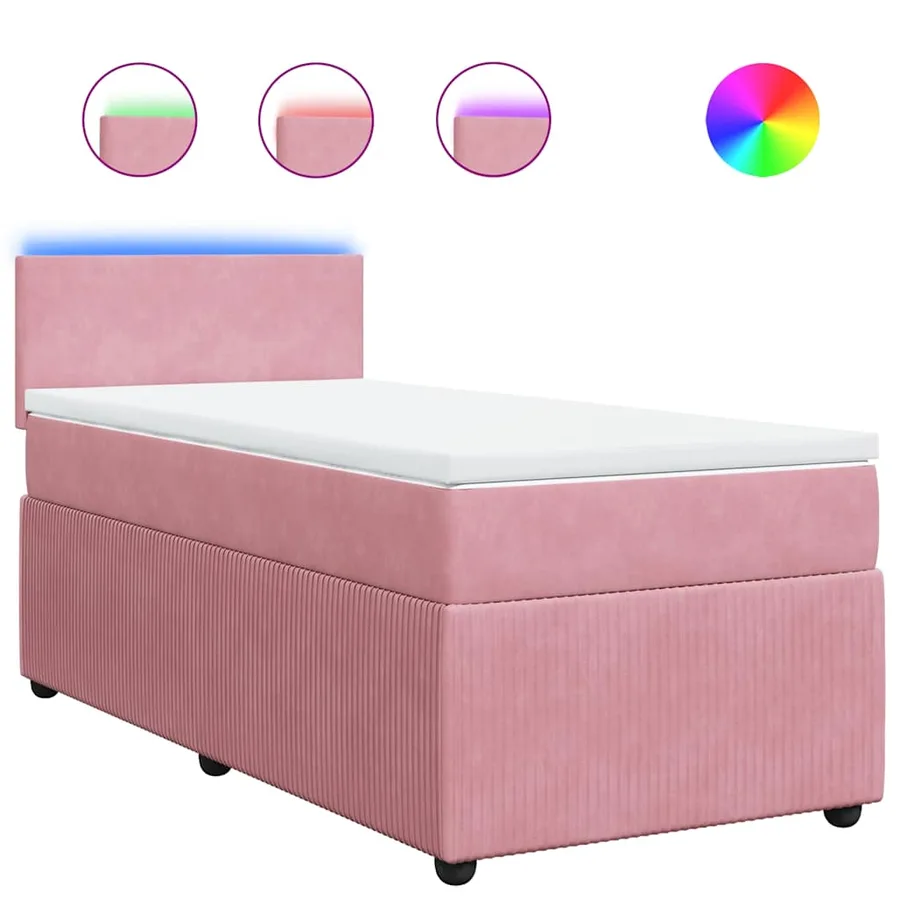 Sommier à lattes de lit avec matelas Rose 100x200 cm Velours - 2