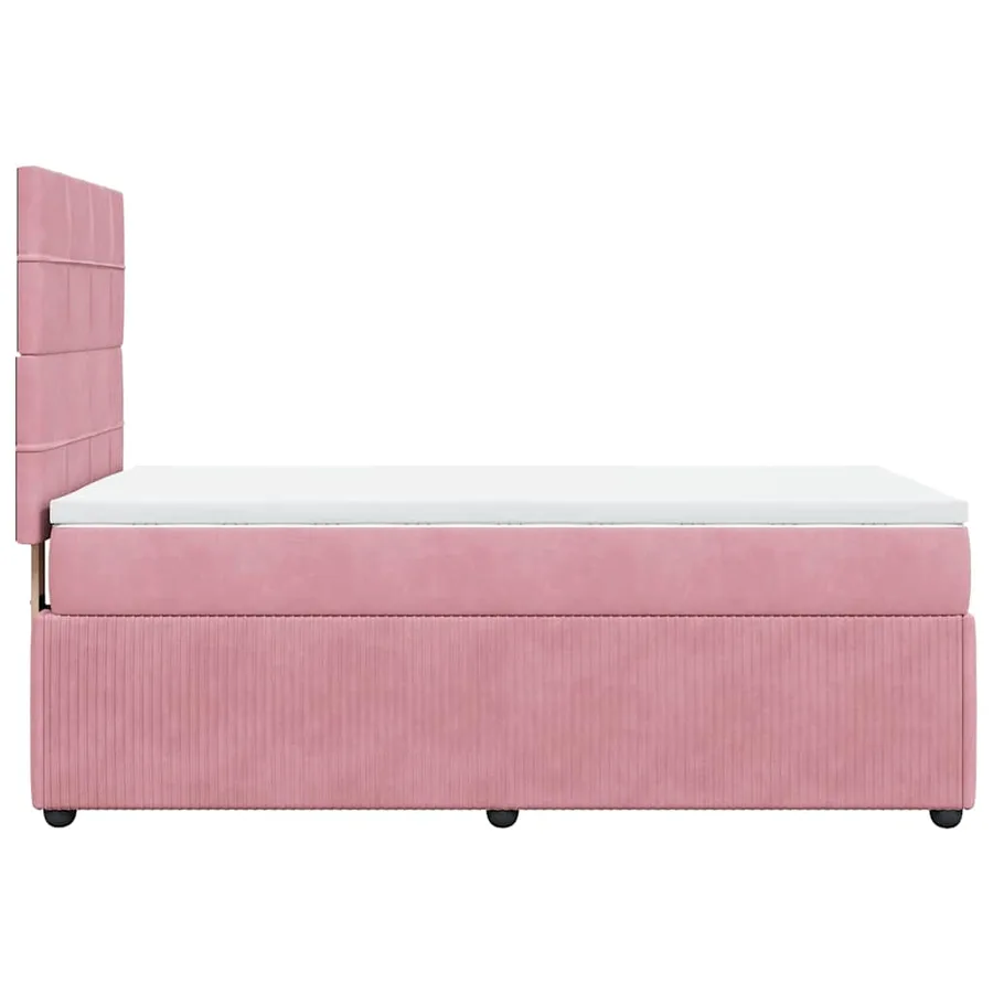 Sommier à lattes de lit avec matelas Rose 100x200 cm Velours - 7