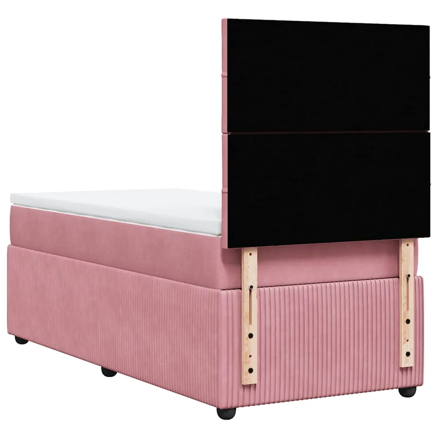 Sommier à lattes de lit avec matelas Rose 100x200 cm Velours - 8