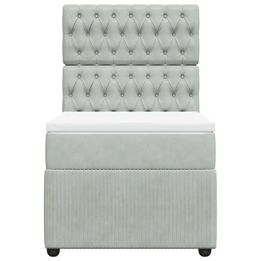 Sommier à lattes de lit et matelas Gris clair 100x200cm Velours - 4