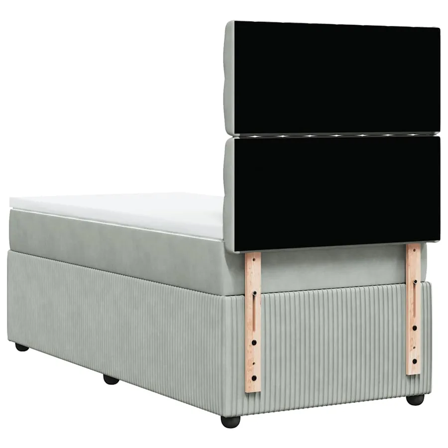 Sommier à lattes de lit et matelas Gris clair 100x200cm Velours - 6