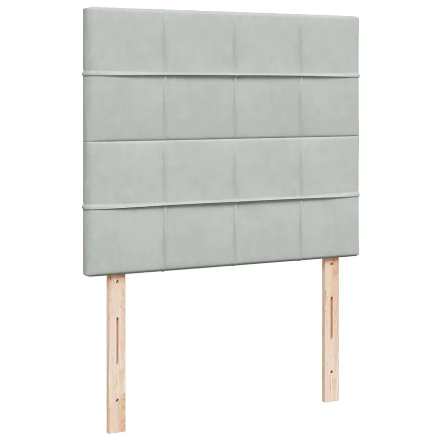 Sommier à lattes de lit et matelas gris clair 120x190cm velours - 9