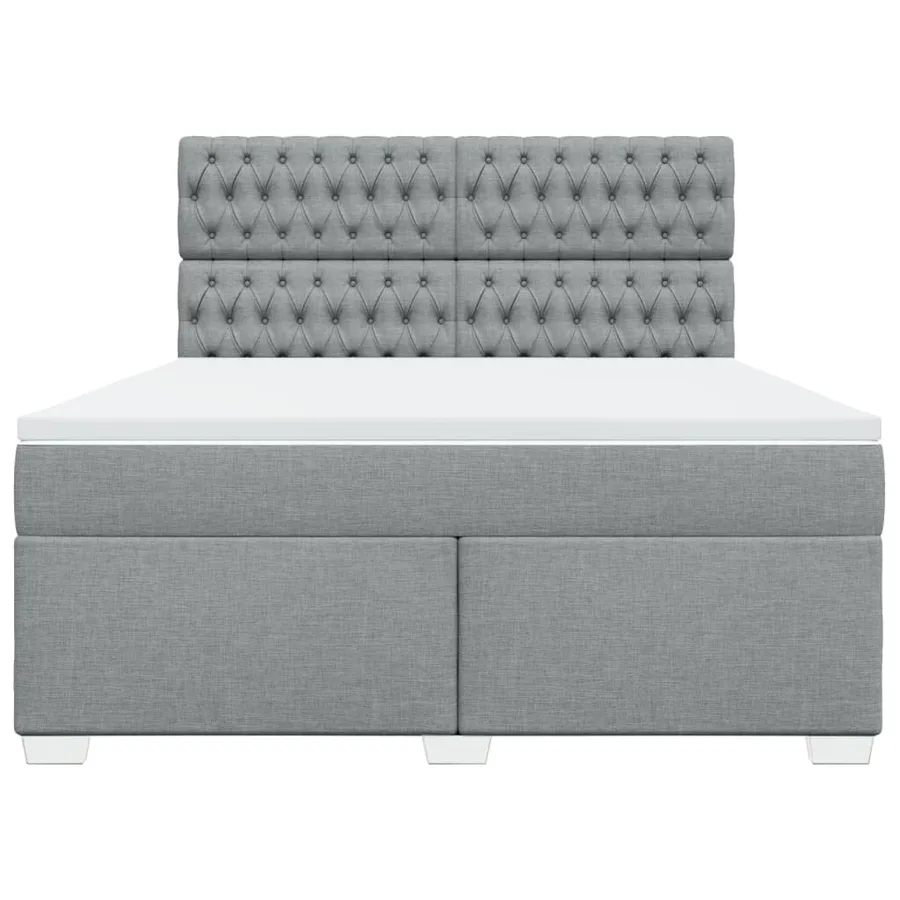 Sommier à lattes de lit avec matelas Gris clair 180x200cm Tissu - 6