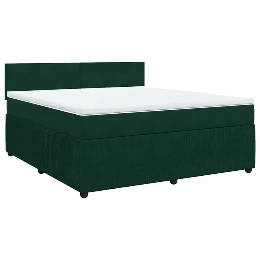 Sommier à lattes de lit et matelas Vert foncé 180x200cm Velours - 3