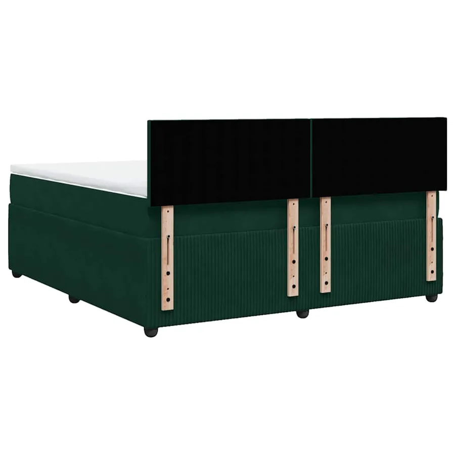 Sommier à lattes de lit et matelas Vert foncé 180x200cm Velours - 8