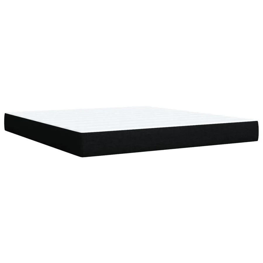 Sommier à lattes de lit avec matelas Noir 180x200 cm Tissu - 9